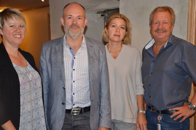 Glede over seieren i lagmannsretten. Fra venstre Gro Losvik, Alexander Lindboe, Elisabeth Bjelland, Roy Aleksandersen. Foto Mette Møllerop