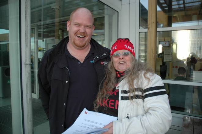 Gå sakte aksjonen i 2013 i ISO-bransjen støttes av mange. Her sammen med Torstein Moe fra Reinertsen